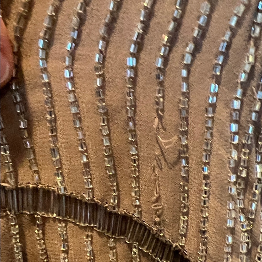 NWT W118 by Walter Baker Beaded Taupe Brown Backless Destiny Dress Size 4 - Picture 5 of 16